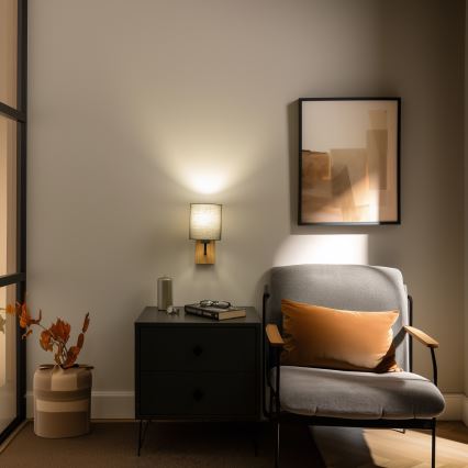 Brilagi - Wandlamp NUBILA WOOD 1xE27/25W/230V eiken/antraciet