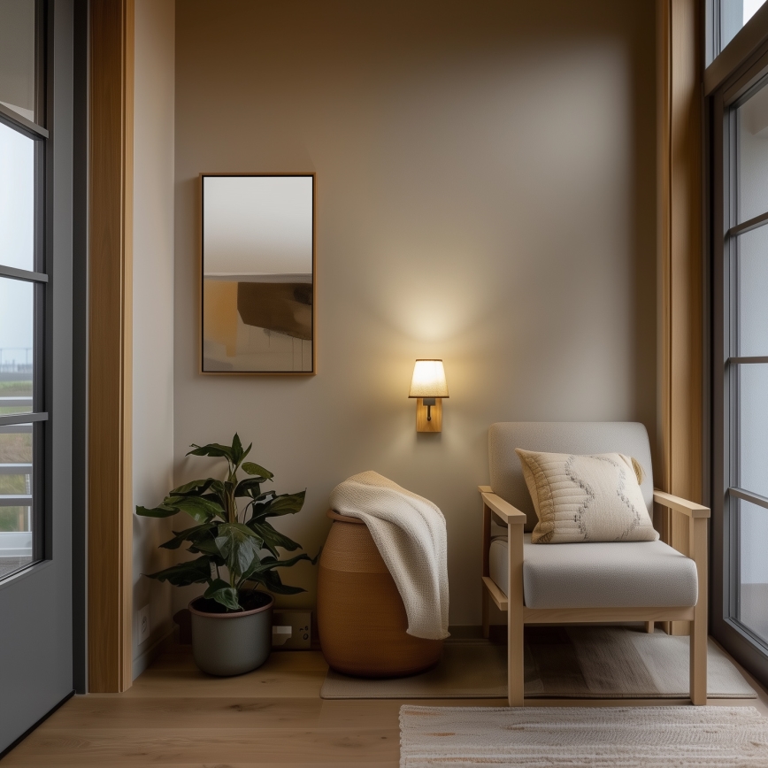 Brilagi - Wandlamp NUBILA WOOD 1xE27/25W/230V eiken/bruin