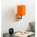 Brilagi - Wandlamp NUBILA WOOD 1xE27/25W/230V eiken/zwart/oranje