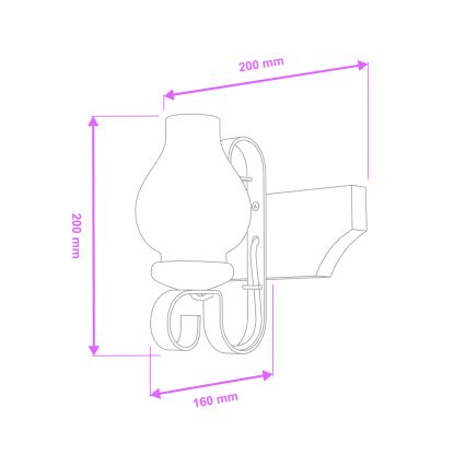 Brilagi - Wandlamp QUEEN 1xE14/40W/230V beuken/walnoot