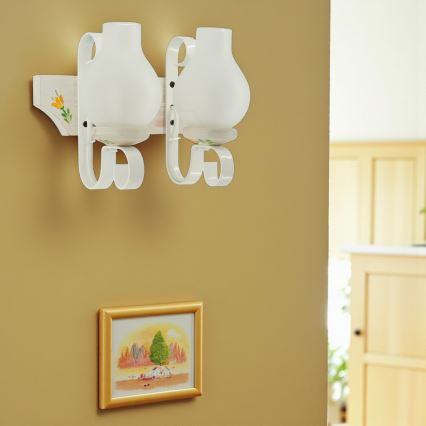 Brilagi - Wandlamp QUEEN 2xE14/40W/230V beuk/crème