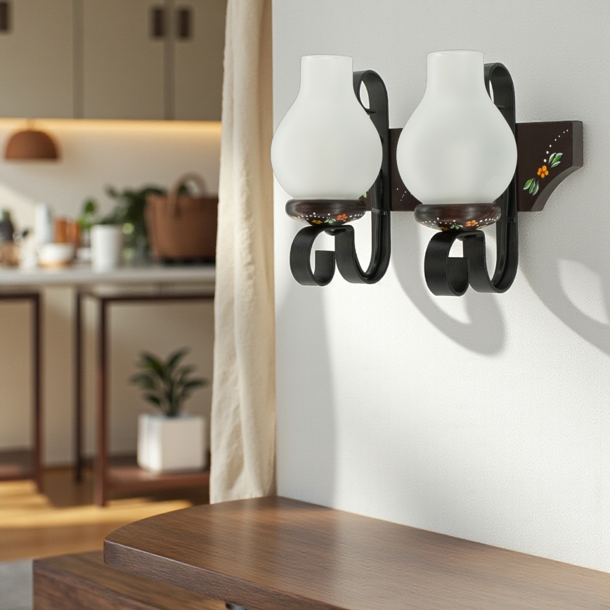 Brilagi - Wandlamp QUEEN 2xE14/40W/230V beuk/wenge