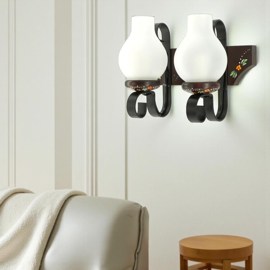 Brilagi - Wandlamp QUEEN 2xE14/40W/230V beuk/wenge