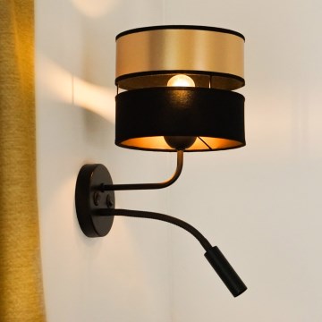 Brilagi - Wandlamp ROYAL 1xE27/15W/230V + 1xG9/3W zwart/goud