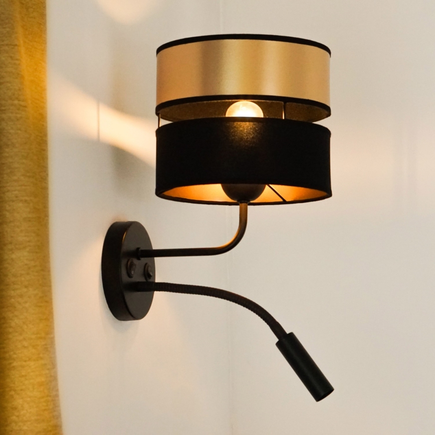 Brilagi - Wandlamp ROYAL 1xE27/15W/230V + 1xG9/3W zwart/goud
