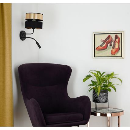 Brilagi - Wandlamp ROYAL 1xE27/15W/230V + 1xG9/3W zwart/goud