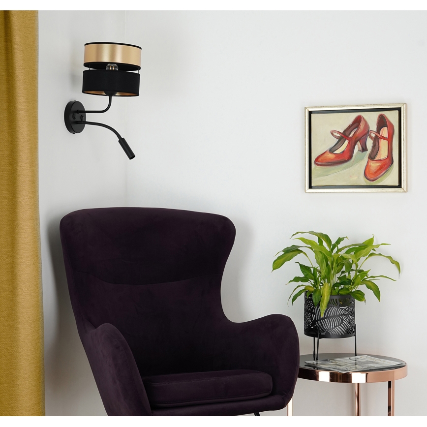 Brilagi - Wandlamp ROYAL 1xE27/15W/230V + 1xG9/3W zwart/goud