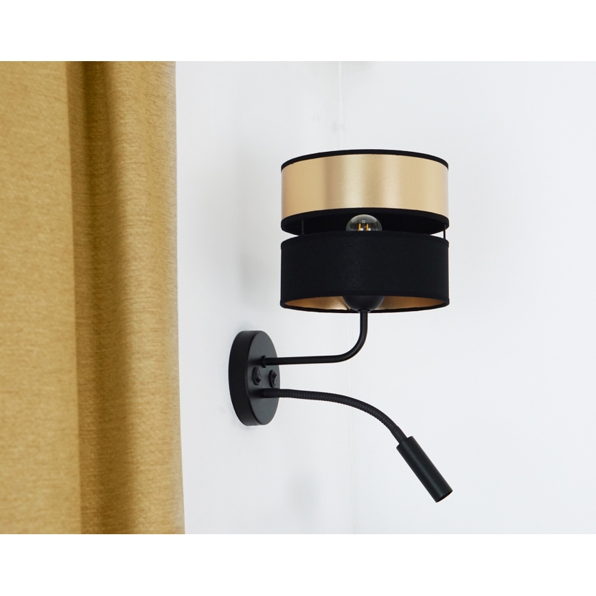 Brilagi - Wandlamp ROYAL 1xE27/15W/230V + 1xG9/3W zwart/goud