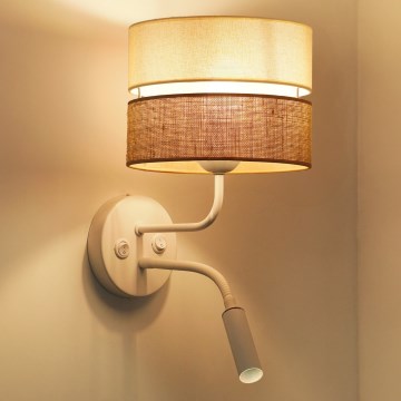 Brilagi - Wandlamp ROYAL YUTE 1xE27/15W/230V + 1xG9/6W beige/crème/wit