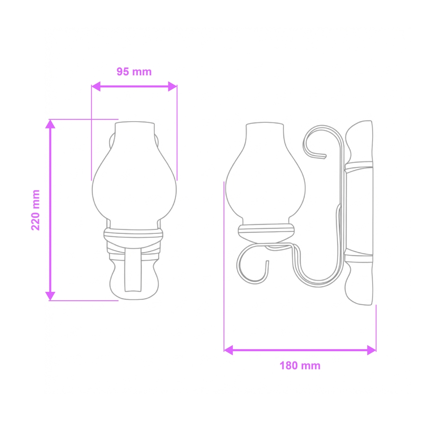 Brilagi - Wandlamp RUSTIC 1xE14/40W/230V beuken