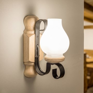 Brilagi - Wandlamp RUSTIC 1xE14/40W/230V eiken