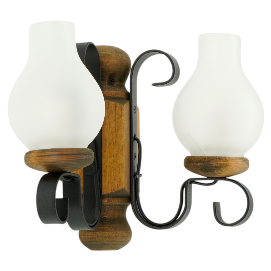 Brilagi - Wandlamp RUSTIC 2xE14/40W/230V beuken/walnoot