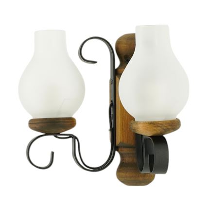 Brilagi - Wandlamp RUSTIC 2xE14/40W/230V beuken/walnoot