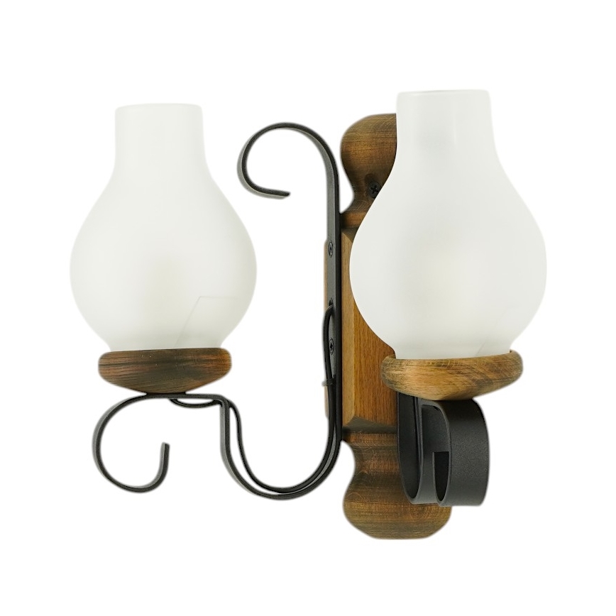 Brilagi - Wandlamp RUSTIC 2xE14/40W/230V beuken/walnoot