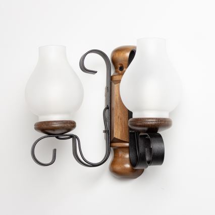 Brilagi - Wandlamp RUSTIC 2xE14/40W/230V beuken/walnoot