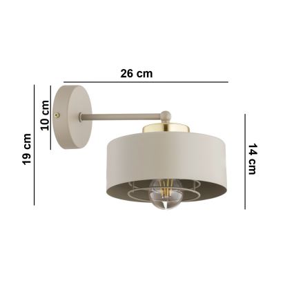 Brilagi - Wandlamp SPRING 1xE27/60W/230V beige/goud