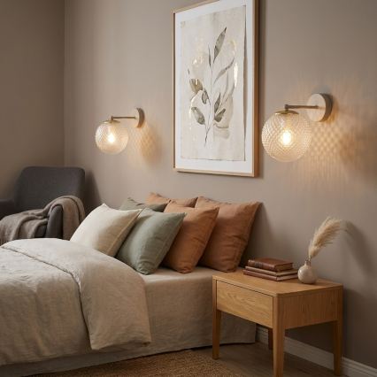 Brilagi - Wandlamp STELLA 1xE27/60W/230V beige/goudkleurig
