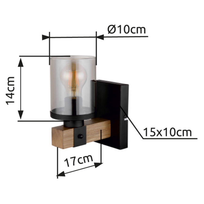 Brilagi - Wandlamp VISTA 1xE27/60W/230V eiken
