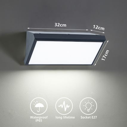 Brilagi - Wandlamp voor buiten TRIANGLE 1xE27/60W/230V antraciet IP65