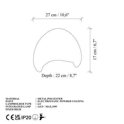 Brilagi - Wandlamp WABI SABI 1xG9/8W/230V wit