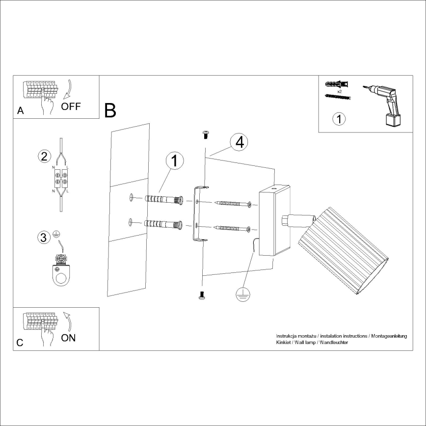 Brilagi - Wandspot CRESTO 1xGU10/10W/230V zwart