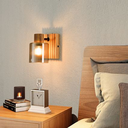 Brilagi - Wandspot HYGGE 1xE14/15W/230V hout/rookkleurig