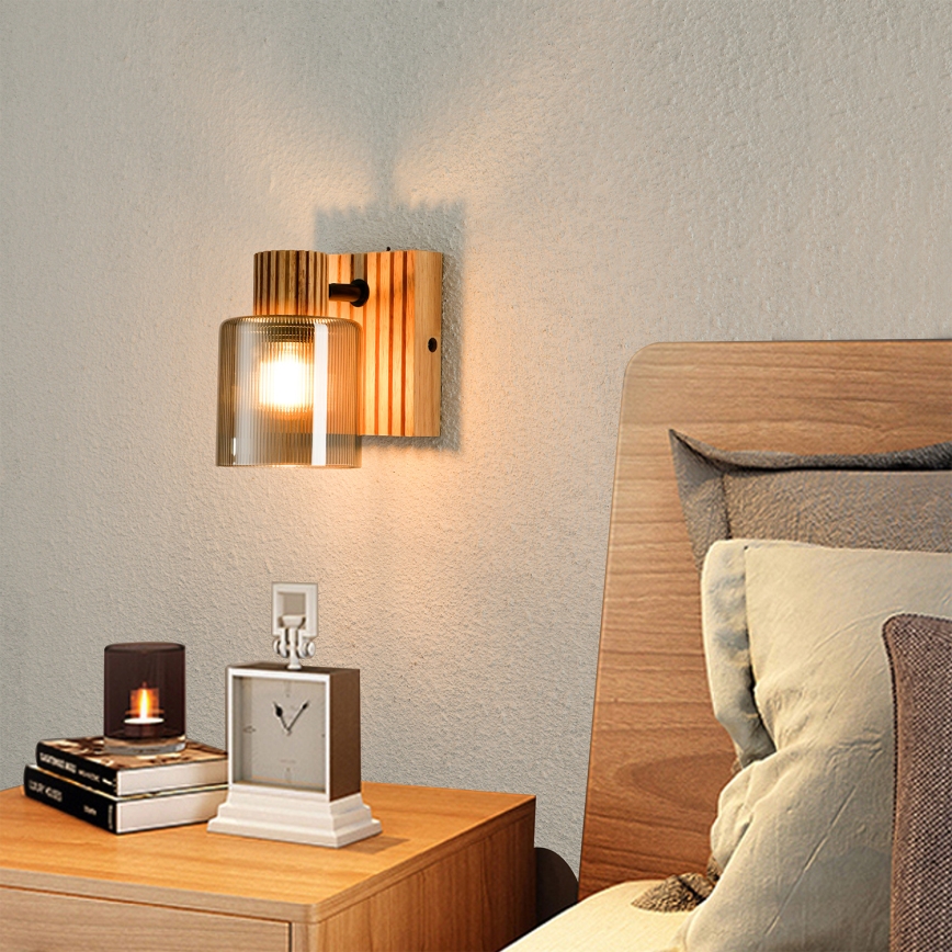 Brilagi - Wandspot HYGGE 1xE14/15W/230V hout/rookkleurig
