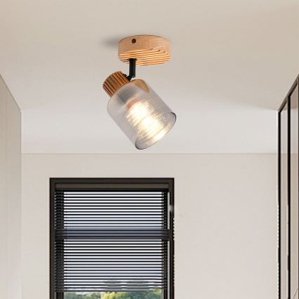 Brilagi - Wandspot HYGGE 1xE14/15W/230V rubberhout/gerookt