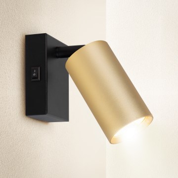 Brilagi - Wandspot met schakelaar SELE 1xGU10/30W/230V zwart/goud