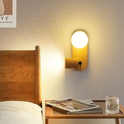 Brilagi - Wandspot MODERN WOOD 1xG9/5W/230V + 1xGU10/8W rubberhout