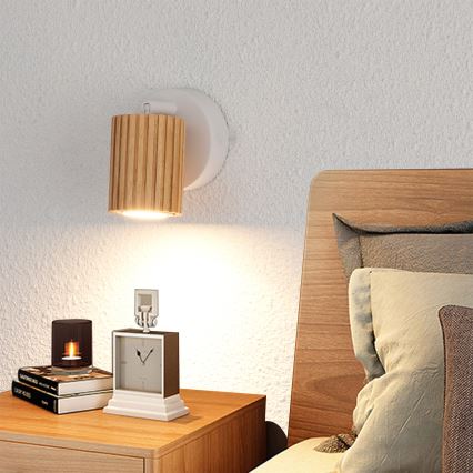 Brilagi - Wandspot MODERN WOOD 1xGU10/8W/230V rubberhout/wit