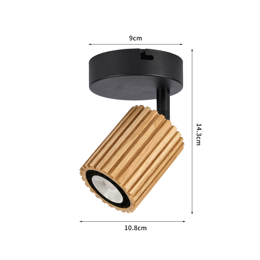 Brilagi - Wandspot MODERN WOOD 1xGU10/8W/230V rubberhout/zwart