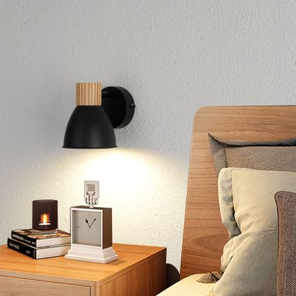 Brilagi - Wandspot ODENSE 1xE14/10W/230V rubberhout/zwart