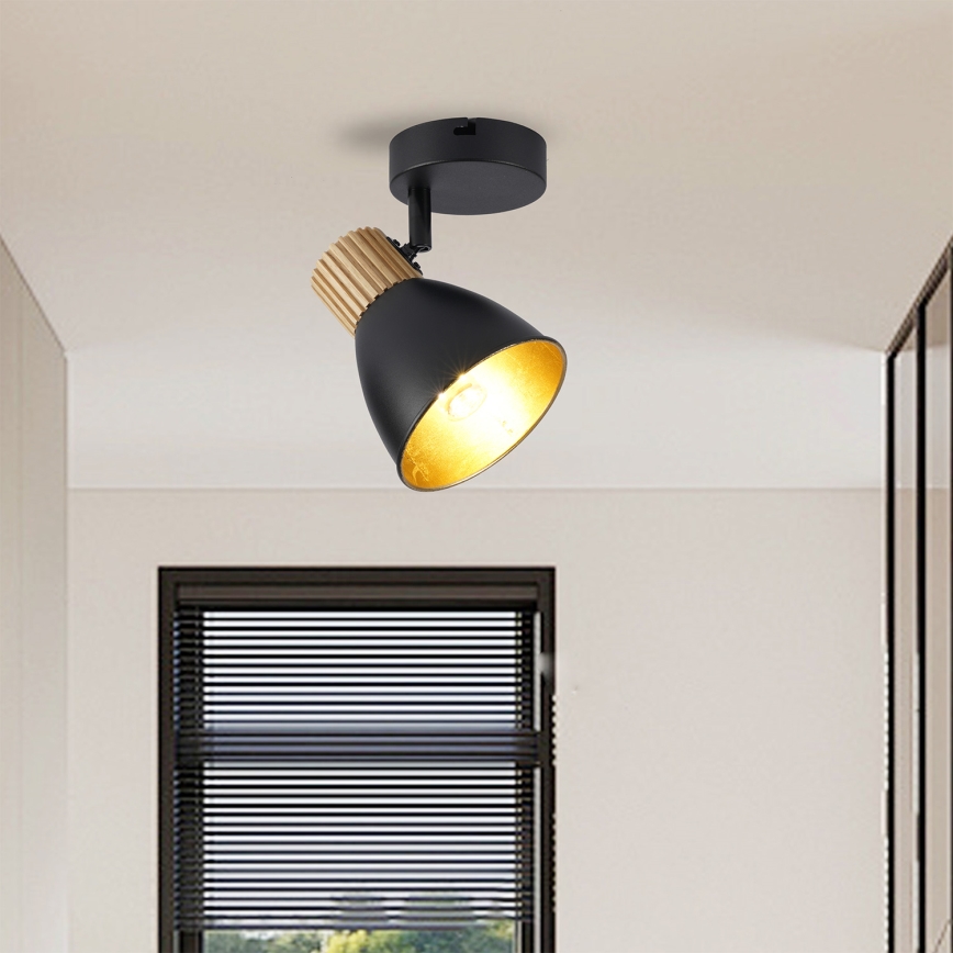 Brilagi - Wandspot ODENSE 1xE14/10W/230V rubberhout/zwart