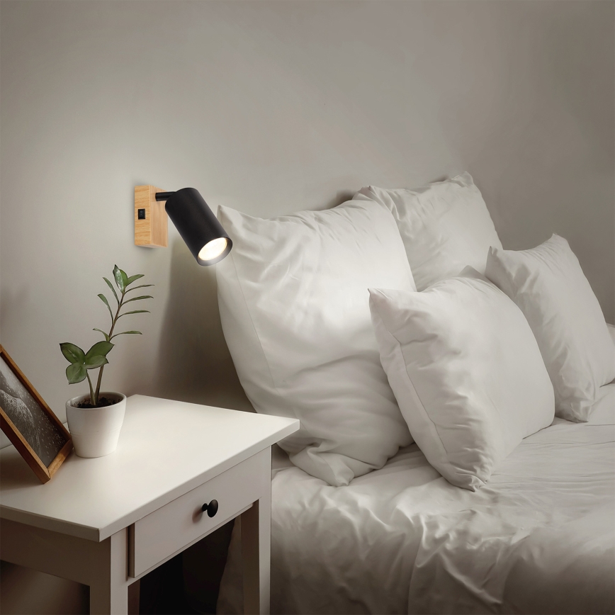Brilagi - Wandspot SELE 1xGU10/30W/230V zwart/eikendecor