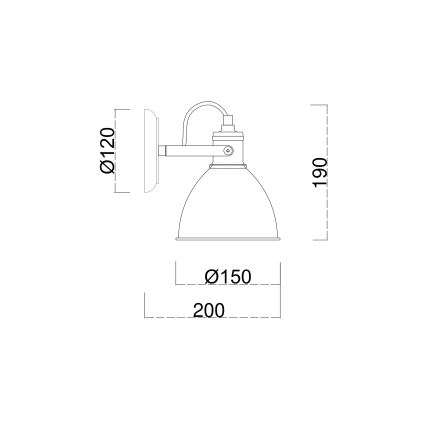Brilagi - Wandspot TECHNO 1xE27/60W/230V brons