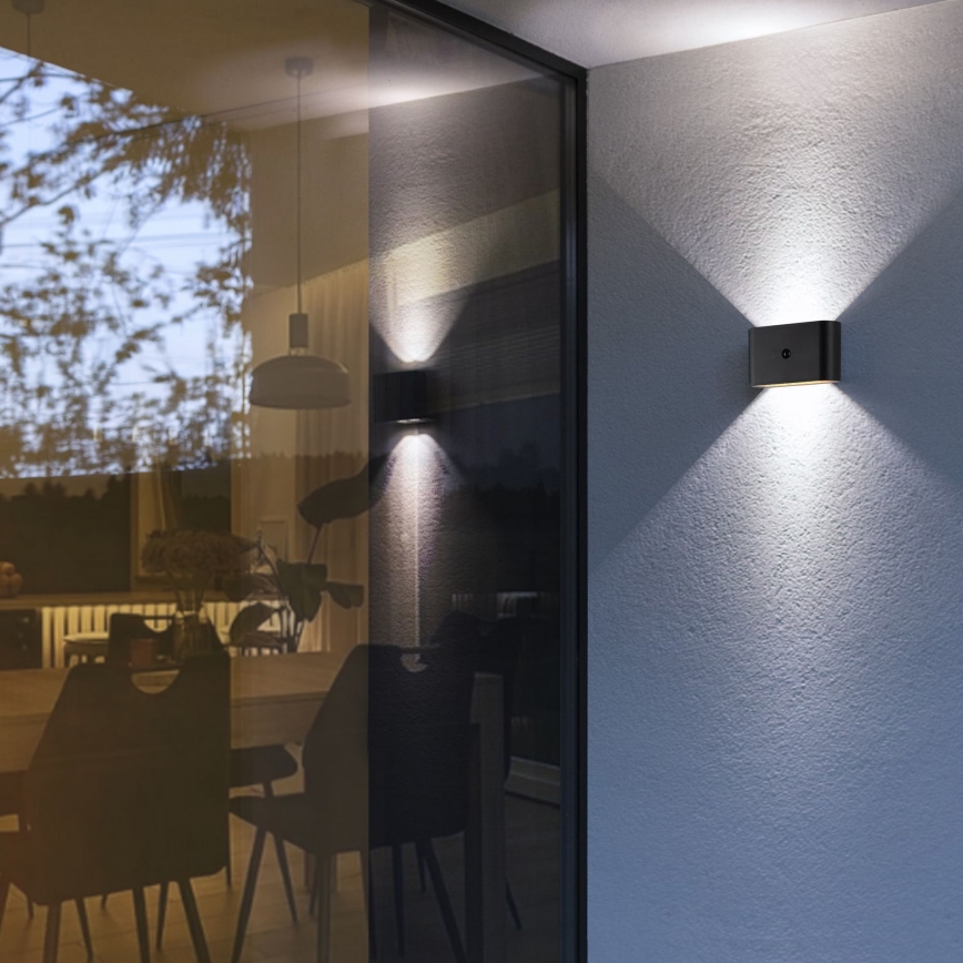 Brilliant - Applique murale extérieure rechargeable avec détecteur XINO LED/3W/5V 3600 mAh IP44 noir