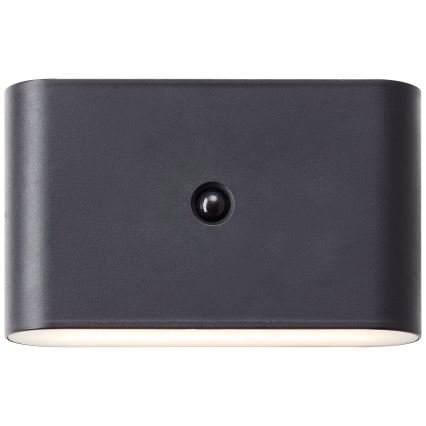 Brilliant - Applique murale extérieure rechargeable avec détecteur XINO LED/3W/5V 3600 mAh IP44 noir