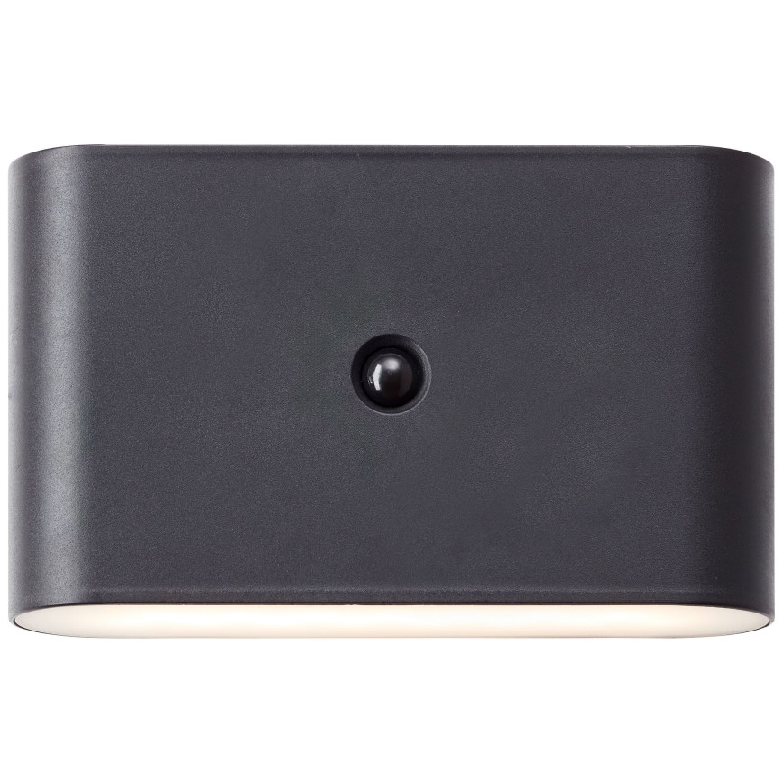 Brilliant - Applique murale extérieure rechargeable avec détecteur XINO LED/3W/5V 3600 mAh IP44 noir
