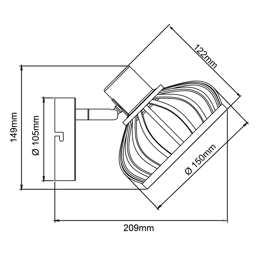 Brilliant - Applique murale NORAH 1xE14/28W/230V bambou