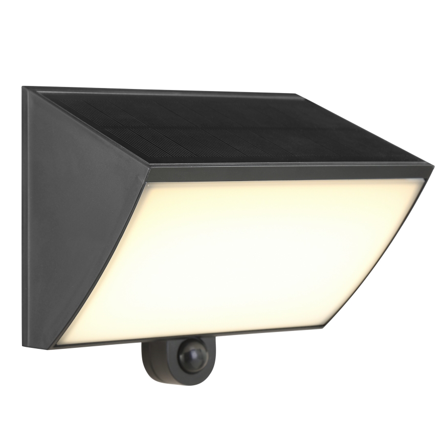 Brilliant - Applique murale solaire LED avec capteur SIERRA LED/6W/3,7V 2700/4000/6500K 2000 mAh IP54 noir