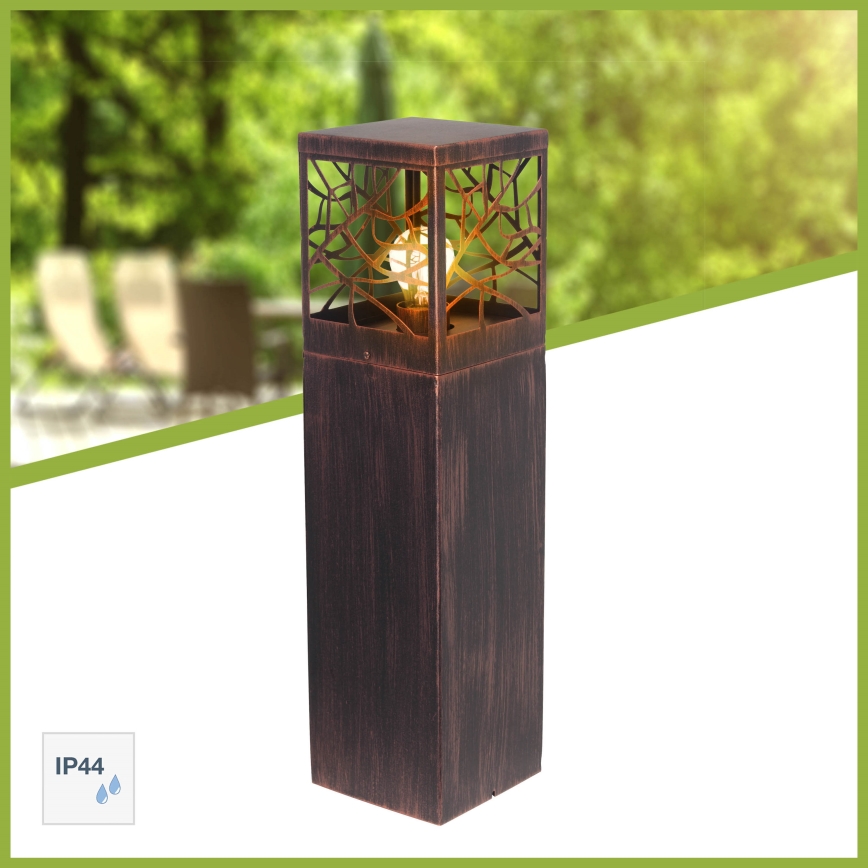 Brilliant - Buitenlamp WHITNEY 1xE27/52W/230V IP44 patina/koper