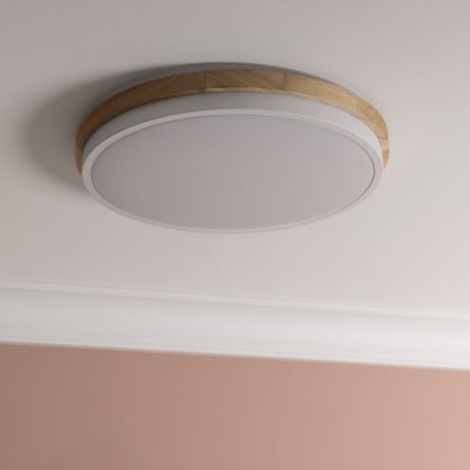 Brilliant - Dimbare LED Plafondlamp BAARLO LED/24W/230V diameter 35 cm wit/rubber vijg - FSC gecertificeerd
