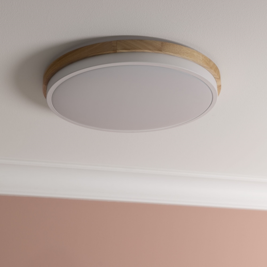 Brilliant - Dimbare LED plafondlamp BAARLO LED/24W/230V diameter 35 cm wit/rubber vijg