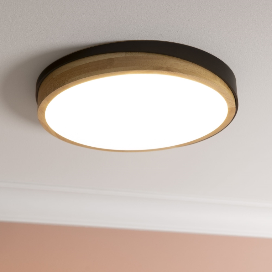 Brilliant - Dimbare LED Plafondlamp BAARLO LED/24W/230V diameter 35 cm zwart/rubber vijg - FSC gecertificeerd