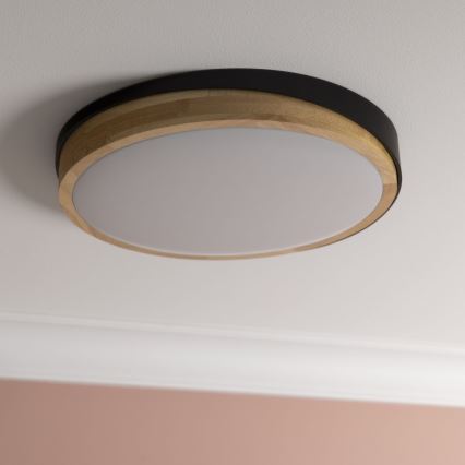 Brilliant - Dimbare LED Plafondlamp BAARLO LED/24W/230V diameter 35 cm zwart/rubber vijg - FSC gecertificeerd