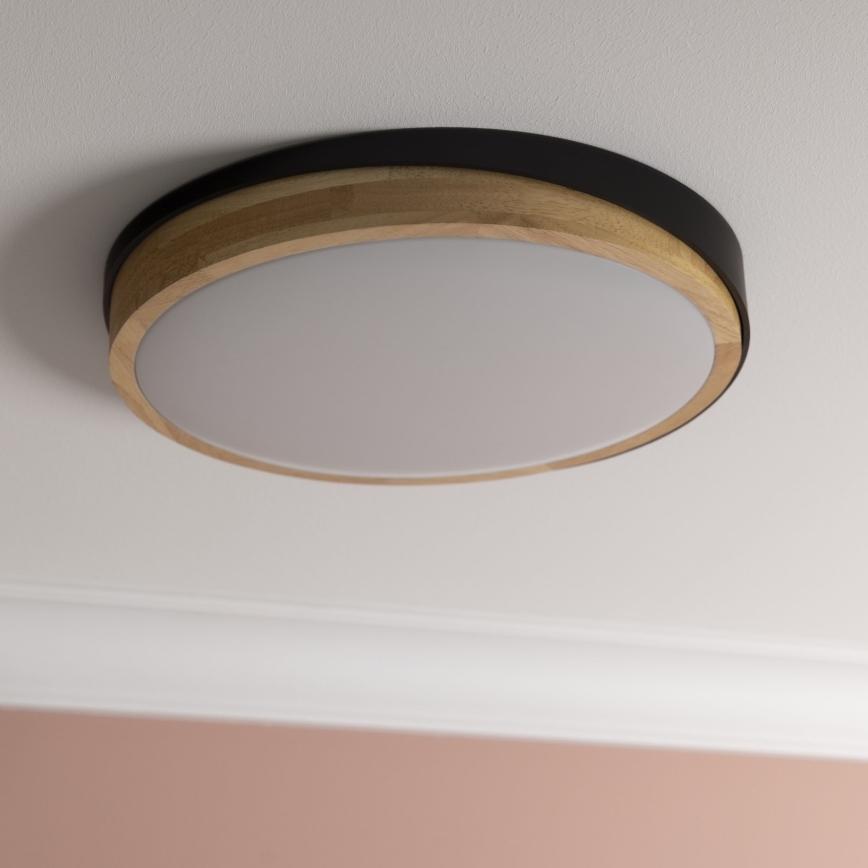 Brilliant - Dimbare LED Plafondlamp BAARLO LED/24W/230V diameter 35 cm zwart/rubber vijg - FSC gecertificeerd