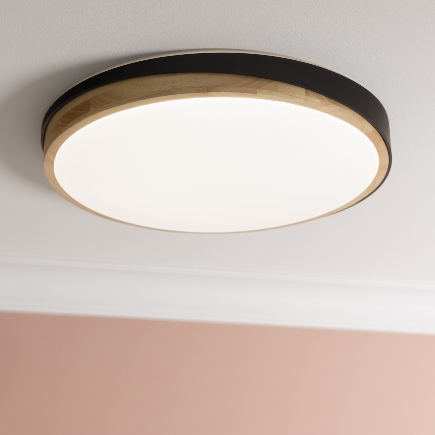 Brilliant - Dimbare LED Plafondlamp BAARLO LED/36W/230V 3000-6500K diameter 50 cm zwart/rubber vijg + afstandsbediening - FSC gecertificeerd