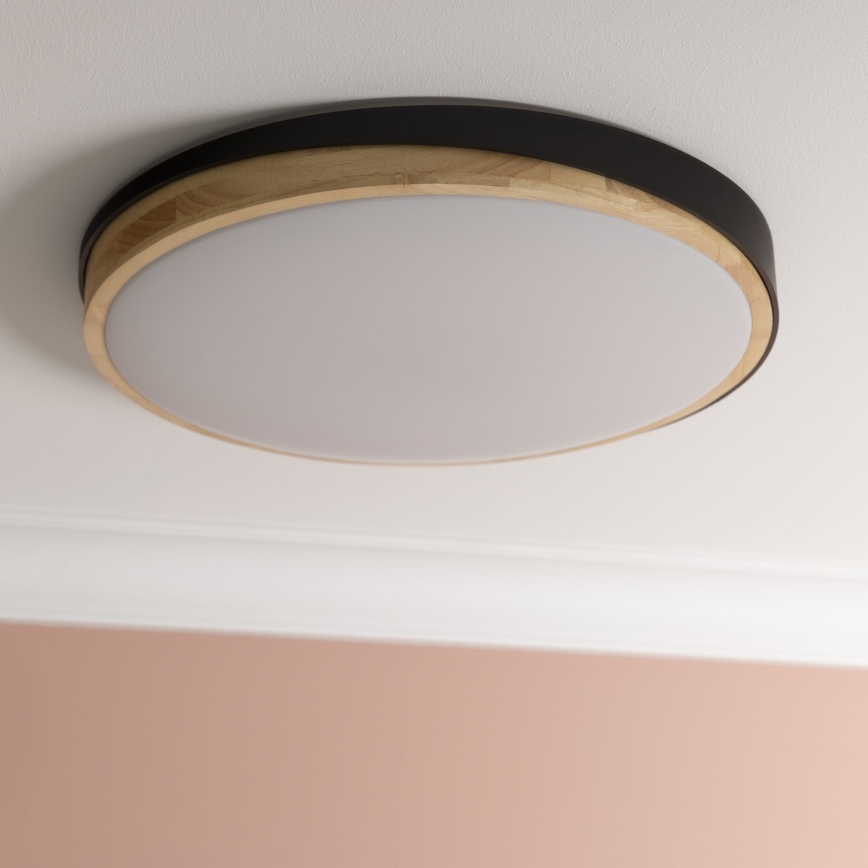 Brilliant - Dimbare LED Plafondlamp BAARLO LED/36W/230V 3000-6500K diameter 50 cm zwart/rubber vijg + afstandsbediening - FSC gecertificeerd