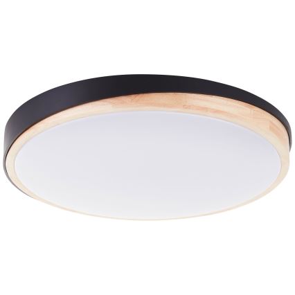 Brilliant - Dimbare LED Plafondlamp BAARLO LED/36W/230V 3000-6500K diameter 50 cm zwart/rubber vijg + afstandsbediening - FSC gecertificeerd